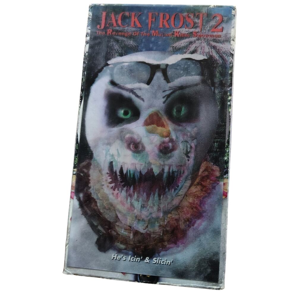 Y2k Jack Frost 2 -Vintage Used VHS Tape with Halogram Slipcover Damaged Box